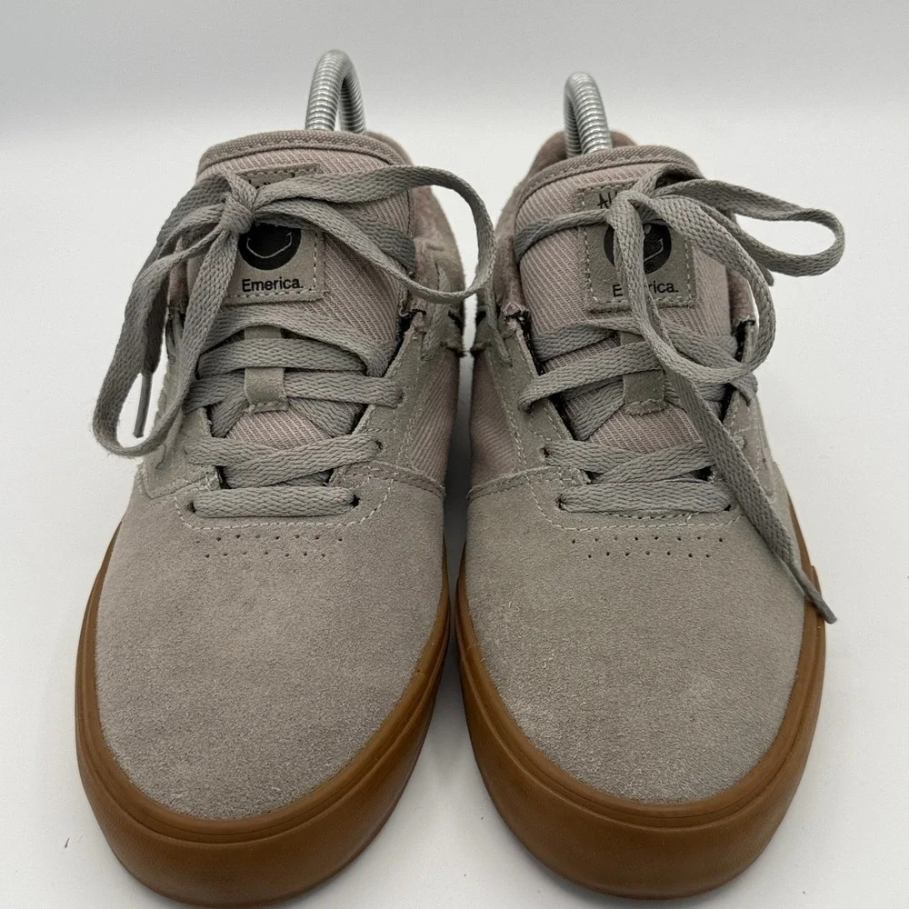 Emerica Reynolds Low Altamont Skate Shoes Mens 8 Grey Gum Suede Sneakers